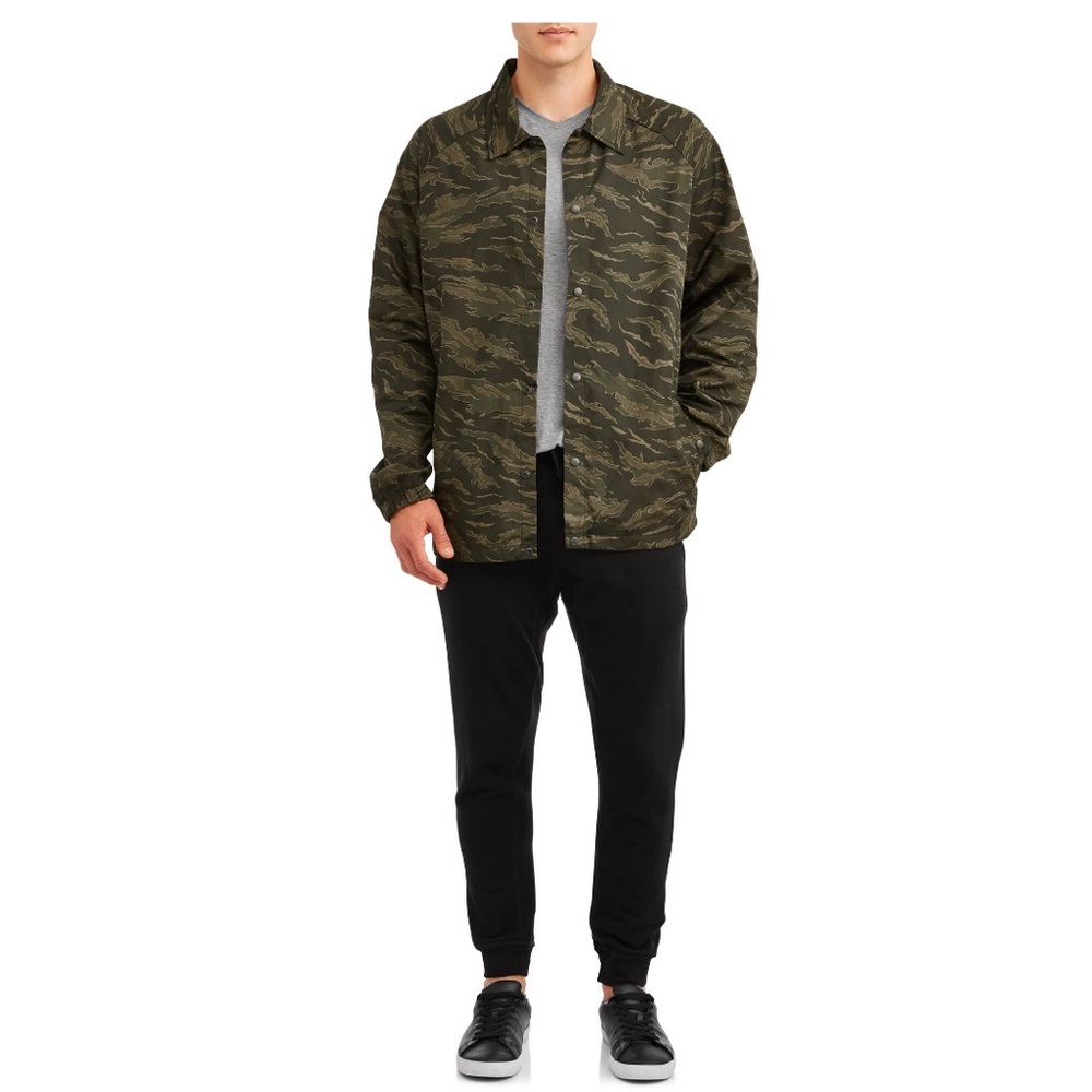 NWT no boundaries mens coaches jacket camo print size XL
